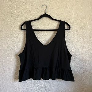 XL Wild Fable Black Crop Tank Top